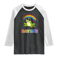 Funny Dayenu Frog Rainbow Raglan Shirt Passover Celebration with Pride Vibes