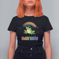 Funny Dayenu Frog Rainbow T Shirt For Women Passover Celebration with Pride Vibes