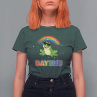 Funny Dayenu Frog Rainbow T Shirt For Women Passover Celebration with Pride Vibes