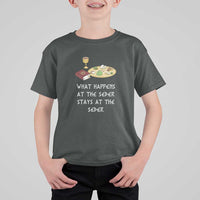 Funny Passover Seder T Shirt For Kid What Happens At The Seder Stays At The Seder Jewish Holiday