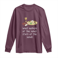 Funny Passover Seder Long Sleeve Shirt What Happens At The Seder Stays At The Seder Jewish Holiday