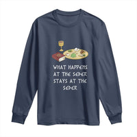 Funny Passover Seder Long Sleeve Shirt What Happens At The Seder Stays At The Seder Jewish Holiday