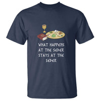 Funny Passover Seder T Shirt What Happens At The Seder Stays At The Seder Jewish Holiday