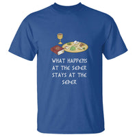 Funny Passover Seder T Shirt What Happens At The Seder Stays At The Seder Jewish Holiday