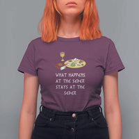 Funny Passover Seder T Shirt For Women What Happens At The Seder Stays At The Seder Jewish Holiday