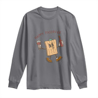 Happy Passover Matzah Drinking Long Sleeve Shirt Wine and Matzo Matzatarian Funny Pesach Jewish