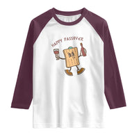 Happy Passover Matzah Drinking Raglan Shirt Wine and Matzo Matzatarian Funny Pesach Jewish