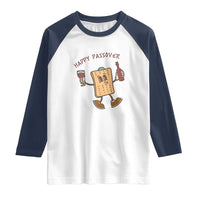 Happy Passover Matzah Drinking Raglan Shirt Wine and Matzo Matzatarian Funny Pesach Jewish