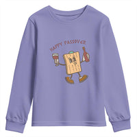 Happy Passover Matzah Drinking Youth Sweatshirt Wine and Matzo Matzatarian Funny Pesach Jewish