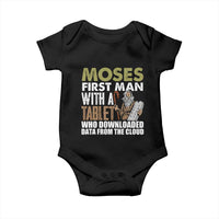 Funny Passover Jewish Tech Pun Baby Onesie Moses First Man with a Tablet Who Downloaded Data from the Cloud