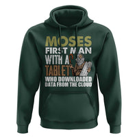 Funny Passover Jewish Tech Pun Hoodie Moses First Man with a Tablet Who Downloaded Data from the Cloud