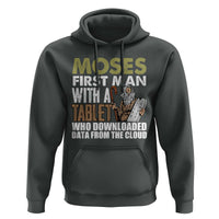 Funny Passover Jewish Tech Pun Hoodie Moses First Man with a Tablet Who Downloaded Data from the Cloud