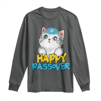 Happy Passover Cute Cat Long Sleeve Shirt Seder Jewish Pesach