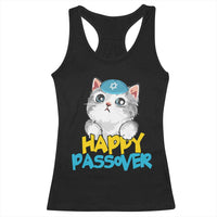 Happy Passover Cute Cat Racerback Tank Top Seder Jewish Pesach