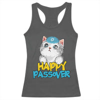 Happy Passover Cute Cat Racerback Tank Top Seder Jewish Pesach