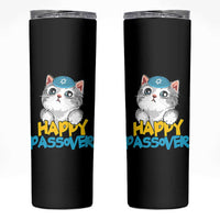 Happy Passover Cute Cat Skinny Tumbler Seder Jewish Pesach