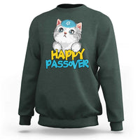 Happy Passover Cute Cat Sweatshirt Seder Jewish Pesach