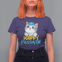Happy Passover Cute Cat T Shirt For Women Seder Jewish Pesach