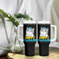 Happy Passover Cute Cat Tumbler With Handle Seder Jewish Pesach