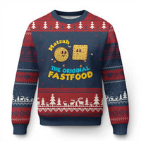 Funny Passover Matzah Ugly Christmas Sweater The Original Fast Food Seder Jewish - Wonder Print Shop