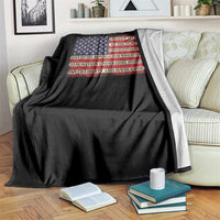 Pledge of Allegiance USA Flag Vintage Patriotic Graphic Throw Blanket One Nation Under God Liberty and Justice for All