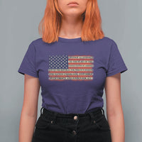 Pledge of Allegiance USA Flag Vintage Patriotic Graphic T Shirt For Women One Nation Under God Liberty and Justice for All