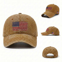Pledge of Allegiance USA Flag Vintage Patriotic Graphic Washed Cotton Baseball Cap One Nation Under God Liberty and Justice for All