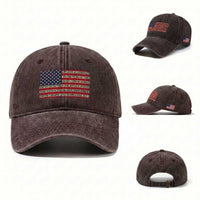 Pledge of Allegiance USA Flag Vintage Patriotic Graphic Washed Cotton Baseball Cap One Nation Under God Liberty and Justice for All