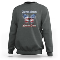 American Patriotic Sweatshirt God Bless America Land That I Love - Wonder Print Shop