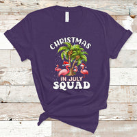 Christmas in July T Shirt Christmas in July Squad Pink Flamingo Funny Xmas Matching - Wonder Print Shop