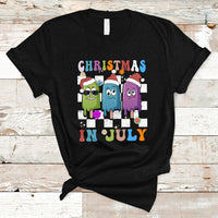 Christmas in July T Shirt Xmas in July Melting Popsicles Stick Summer Vibes Retro - Wonder Print Shop