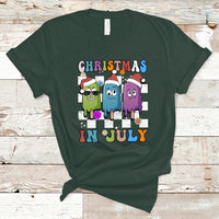 Christmas in July T Shirt Xmas in July Melting Popsicles Stick Summer Vibes Retro - Wonder Print Shop