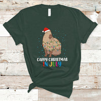 Christmas in July T Shirt Christmas in July Cute Capybara Cappy Christmas Xmas Lights - Wonder Print Shop