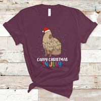 Christmas in July T Shirt Christmas in July Cute Capybara Cappy Christmas Xmas Lights - Wonder Print Shop