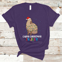 Christmas in July T Shirt Christmas in July Cute Capybara Cappy Christmas Xmas Lights - Wonder Print Shop
