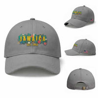 Jamaica Est 1962 Tropical Independence Baseball Cap Doctor Bird and Hibiscus Botanical Travel Souvenir