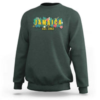 Jamaica Est 1962 Tropical Independence Sweatshirt Doctor Bird and Hibiscus Botanical Travel Souvenir