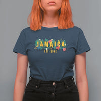 Jamaica Est 1962 Tropical Independence T Shirt For Women Doctor Bird and Hibiscus Botanical Travel Souvenir