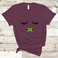 Jamaica T Shirt Jamaican Black Girls Eyelashes Lips Jamaica Flag Womens - Wonder Print Shop