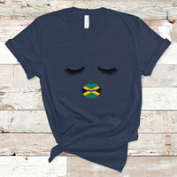 Jamaica T Shirt Jamaican Black Girls Eyelashes Lips Jamaica Flag Womens - Wonder Print Shop