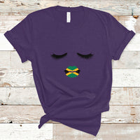 Jamaica T Shirt Jamaican Black Girls Eyelashes Lips Jamaica Flag Womens - Wonder Print Shop
