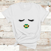 Jamaica T Shirt Jamaican Black Girls Eyelashes Lips Jamaica Flag Womens - Wonder Print Shop