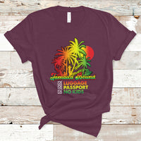 Jamaica T Shirt Jamaica Travel Luggage Passport No Kids Jamaican Reggae - Wonder Print Shop