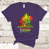 Jamaica T Shirt Jamaica Travel Luggage Passport No Kids Jamaican Reggae - Wonder Print Shop
