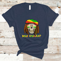 Jamaica T Shirt Wah Gwaan Jamaican Skull Pride Jamaica Flag Reggae Vacation - Wonder Print Shop