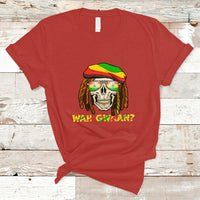 Jamaica T Shirt Wah Gwaan Jamaican Skull Pride Jamaica Flag Reggae Vacation - Wonder Print Shop