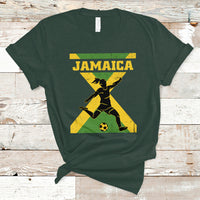 Jamaica Women Football T Shirt Jamaican Flag Girls Soccer Futbol Fan Lover - Wonder Print Shop