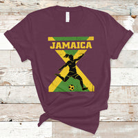 Jamaica Women Football T Shirt Jamaican Flag Girls Soccer Futbol Fan Lover - Wonder Print Shop