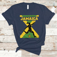 Jamaica Women Football T Shirt Jamaican Flag Girls Soccer Futbol Fan Lover - Wonder Print Shop