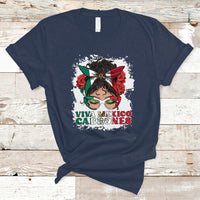 Mexican Independence Day T Shirt Viva Mexico Cabrone Messy Bun Latino Hispanic Mexican Flag - Wonder Print Shop